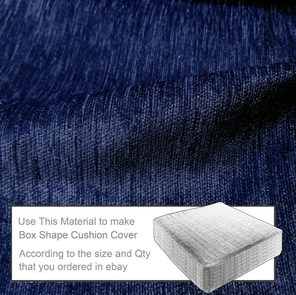 Wn19 Dark Blue Chenille Sofa Seat Patio Bench Box Cushion Bolster Cover/Runner