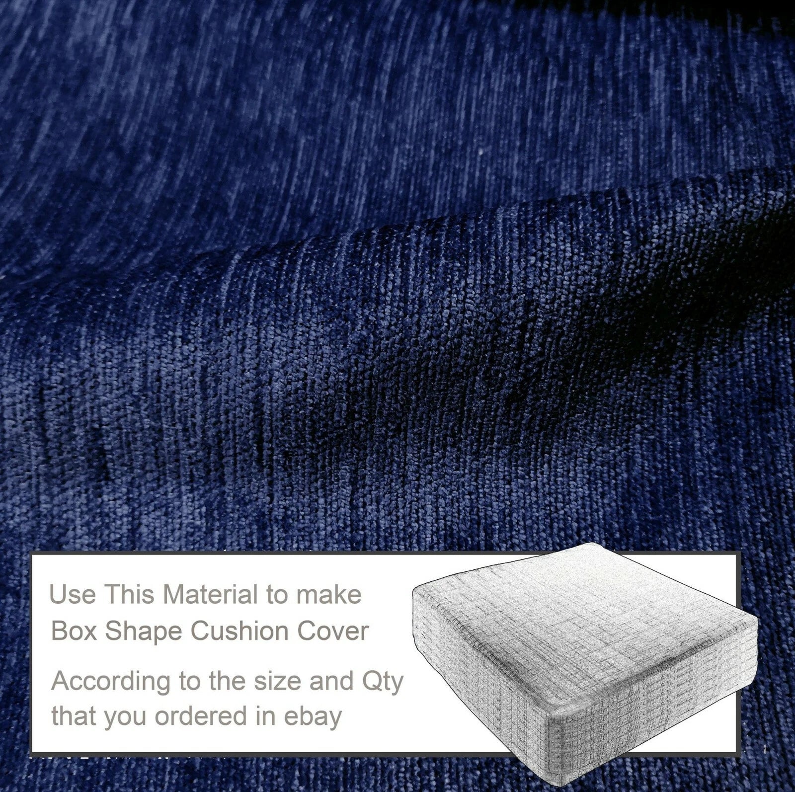 Wn19 Dark Blue Chenille Sofa Seat Patio Bench Box Cushion Bolster Cover/Runner