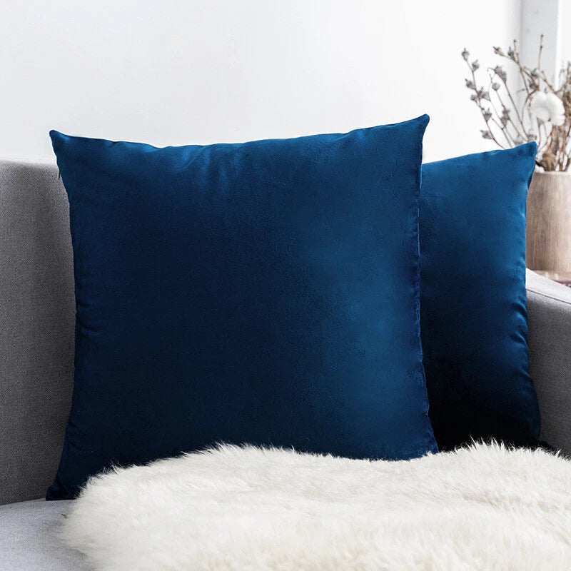 UK 16" 18" 20" 22" 24" Velvet Cushion Cover Pillow Case Home Sofa Bed Decor