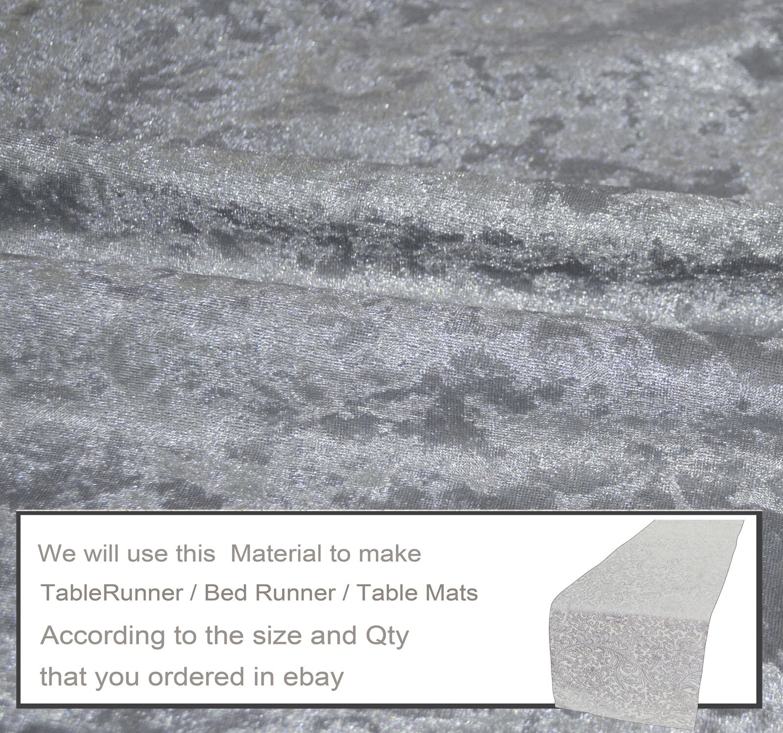 Mv03 Gray Shiny Velvet Sofa Seat Patio Bench Box Cushion Bolster Cover/Runner