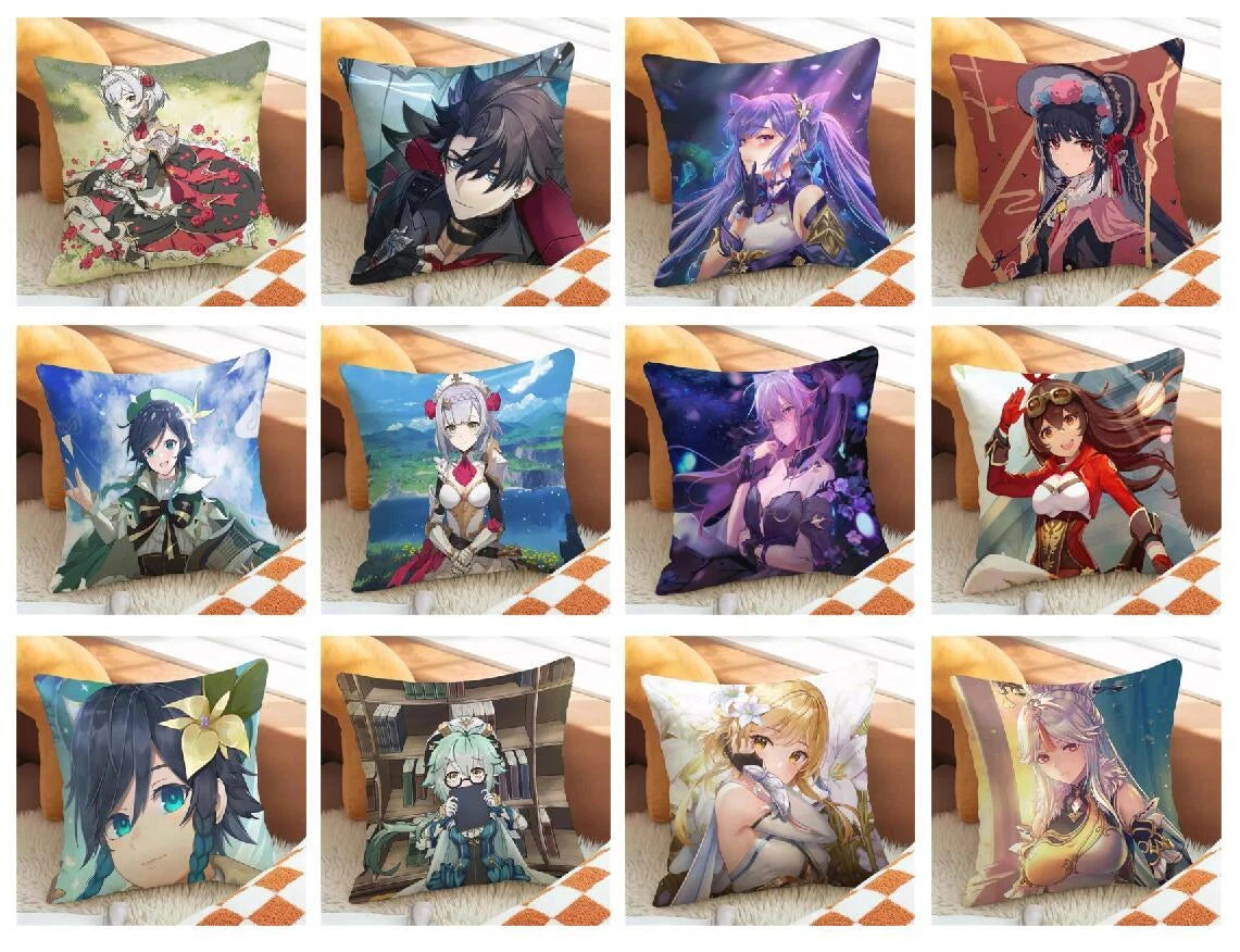 Genshin Impact Decor Cushion Cover Pilow Cases Cushion Home Decor Car Sofa