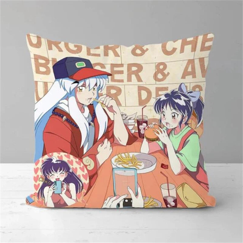 Inuyasha Printing Anime Pillowcases for Short Plush Sofa Decor Cushion Cover