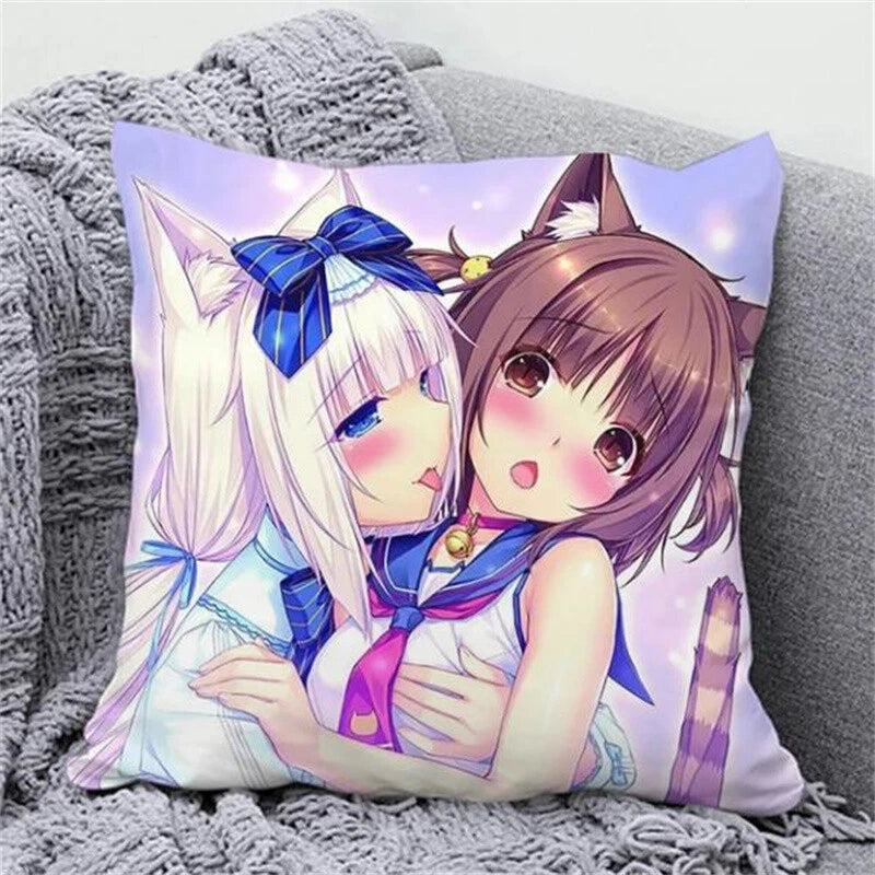 NekoPara Anime Pillow Cover Fall Decor Sofa Cushions Cushion Covers Pillowcase