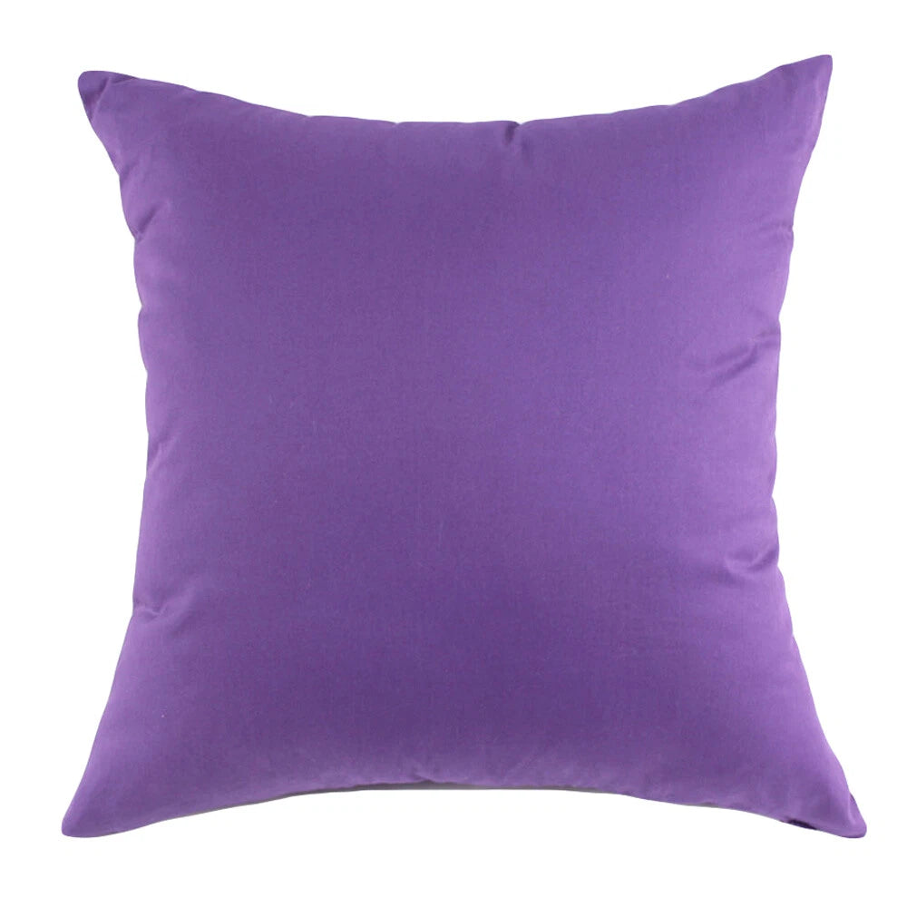 Cushion Cover Cotton Blend Sofa Car Office Home Solid Color Large Pillowcase