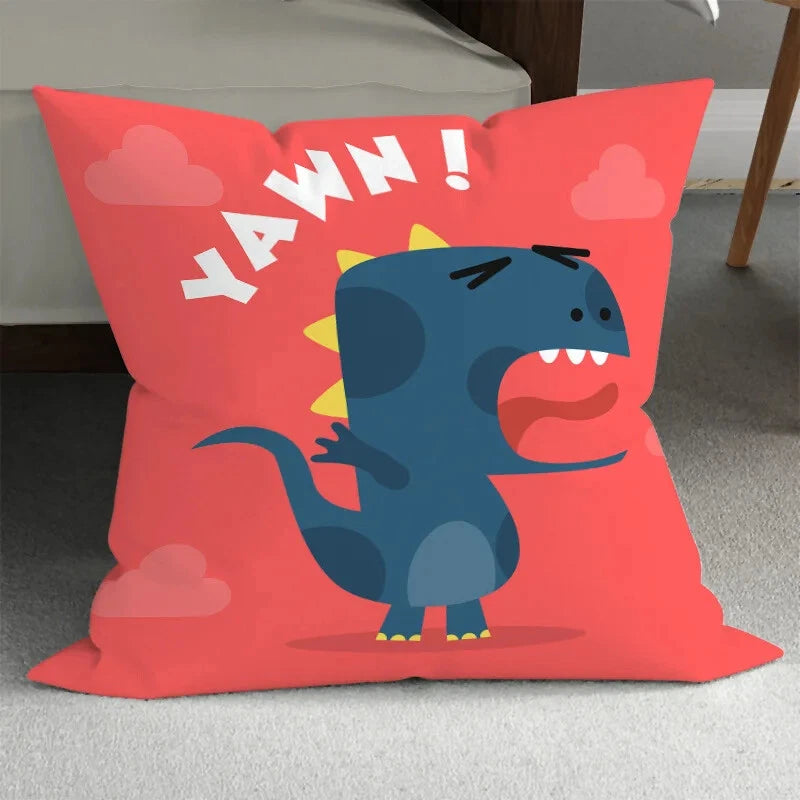 Home Room Gift Sofa Bed Chair Pillowcase Cartoon Dinosaur Pillowcase Cute