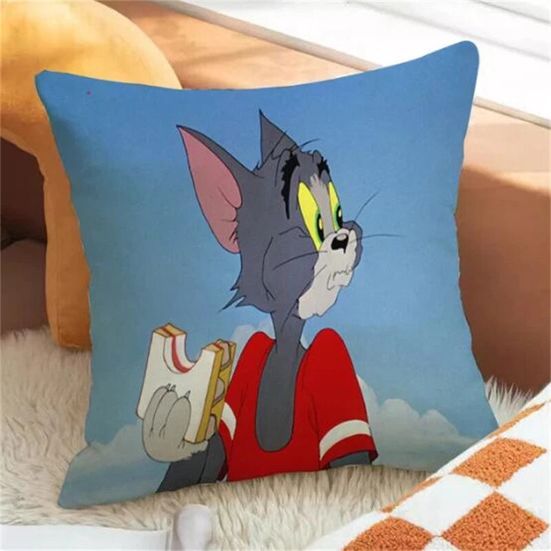 Tom Decorative Pillowcase Fall Pillow Cover for Home Decor Cushion Sofa Anime