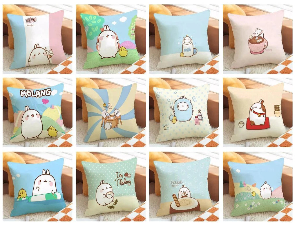 Molang Pillowcases for Cushion Cover Sofa Cushions Fall Car Decoration Anime