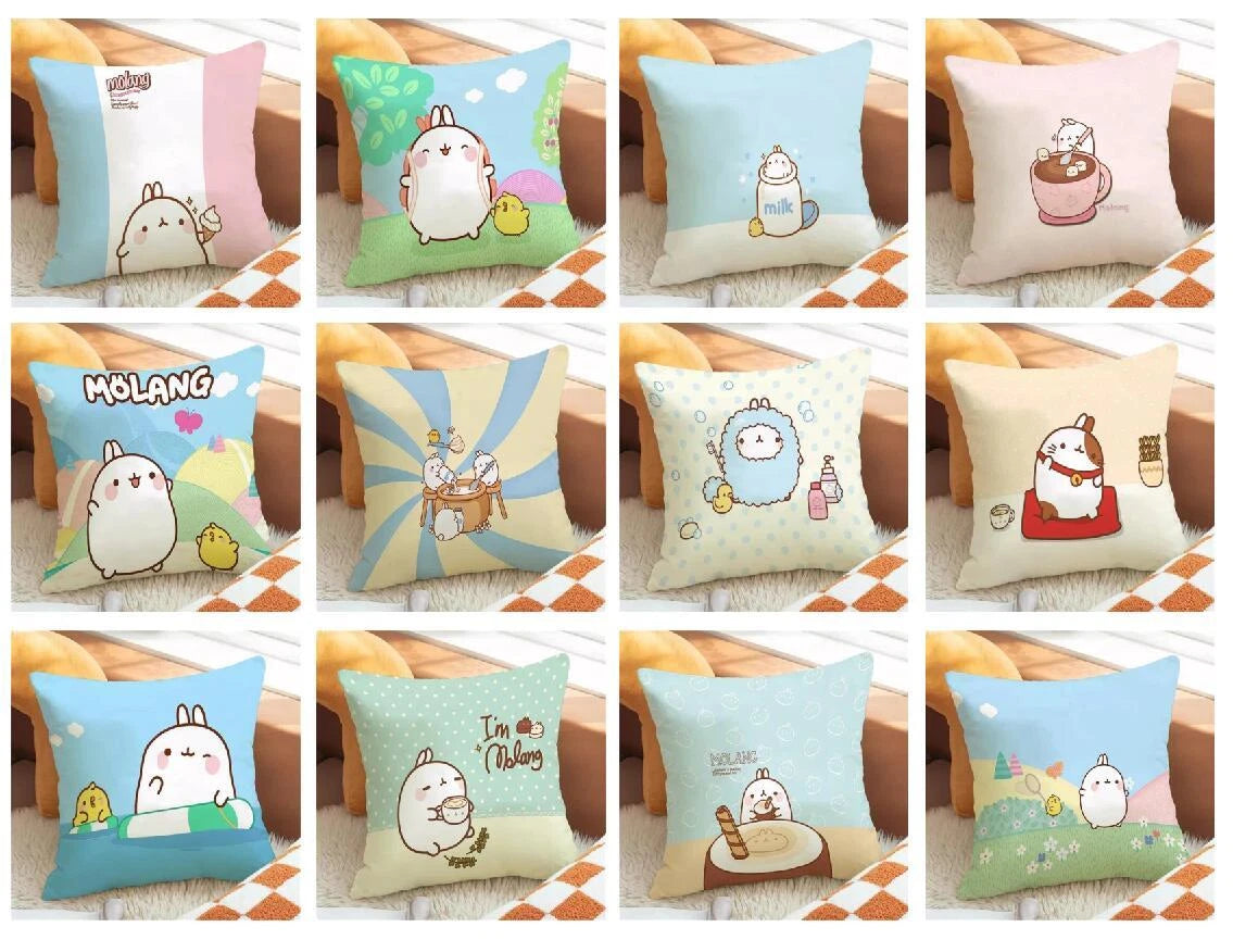 Molang Pillowcases for Cushion Cover Sofa Cushions Fall Car Decoration Anime