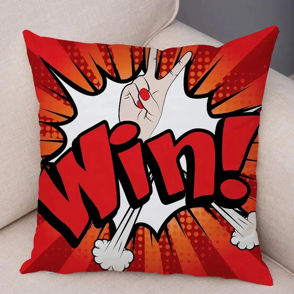 Pop Art Cushion Cover Polyester Cotton Pillowcase Sofa Chair Bed Pillow Cover
