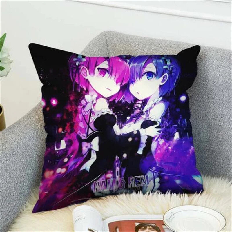 Anime REM Decorative Pillows Covers Cushion Cover Pillowcase Home Decor Sofa