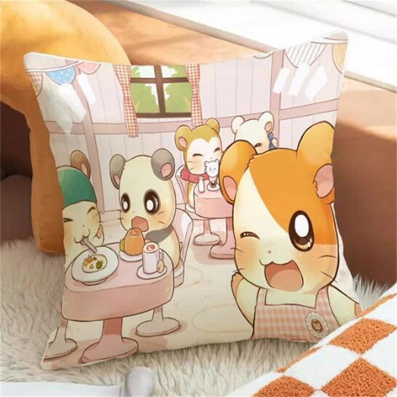 Hamtaro Decorative for Cushion Covers Pillowcase Fall Anime Pillow Cover Sofa