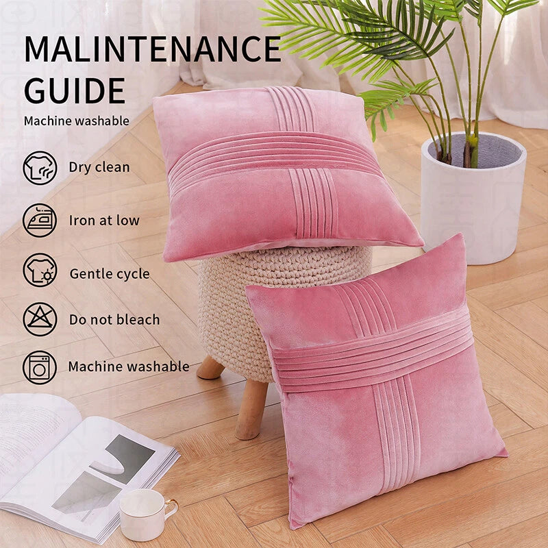 2 Pack Throw Pillow Covers  Sofa Decor Cushion Cases Velvet Premium Cushion