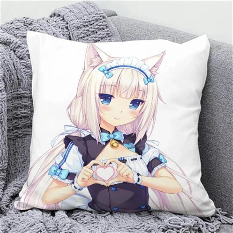 NekoPara Anime Pillow Cover Fall Decor Sofa Cushions Cushion Covers Pillowcase