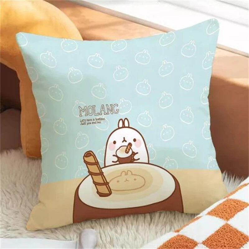 Molang Pillowcases for Cushion Cover Sofa Cushions Fall Car Decoration Anime