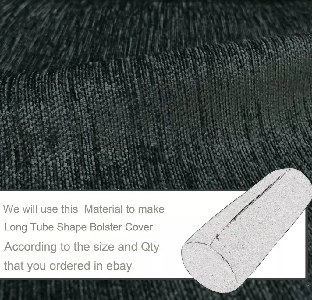 Wn21 Dark Gray Chenille Sofa Seat Patio Bench Box Cushion Bolster Cover/Runner
