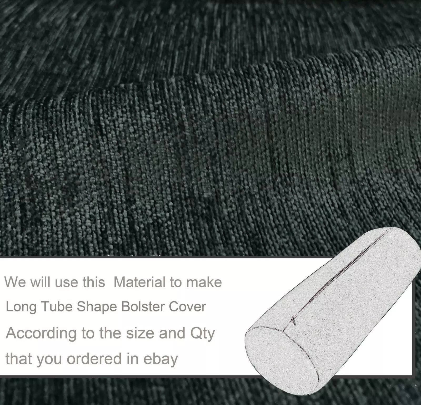 Wn21 Dark Gray Chenille Sofa Seat Patio Bench Box Cushion Bolster Cover/Runner