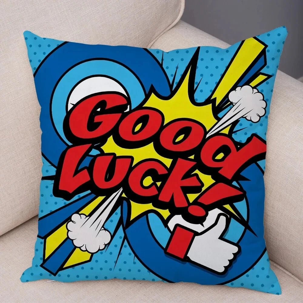 Pop Art Cushion Cover Polyester Cotton Pillowcase Sofa Chair Bed Pillow Cover