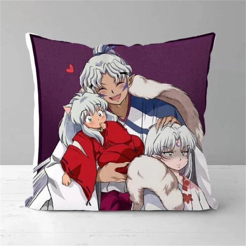 Throw Pillow Covers Decor Inuyasha Print Anime Pillowcase for Sofa Cushion Cover
