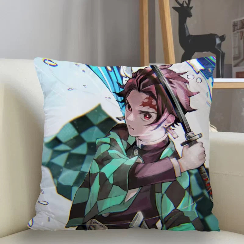 45X45Cm Polyester Demon Slayer Pillowcase Sofa Decoration Cushion Cover Home Dec
