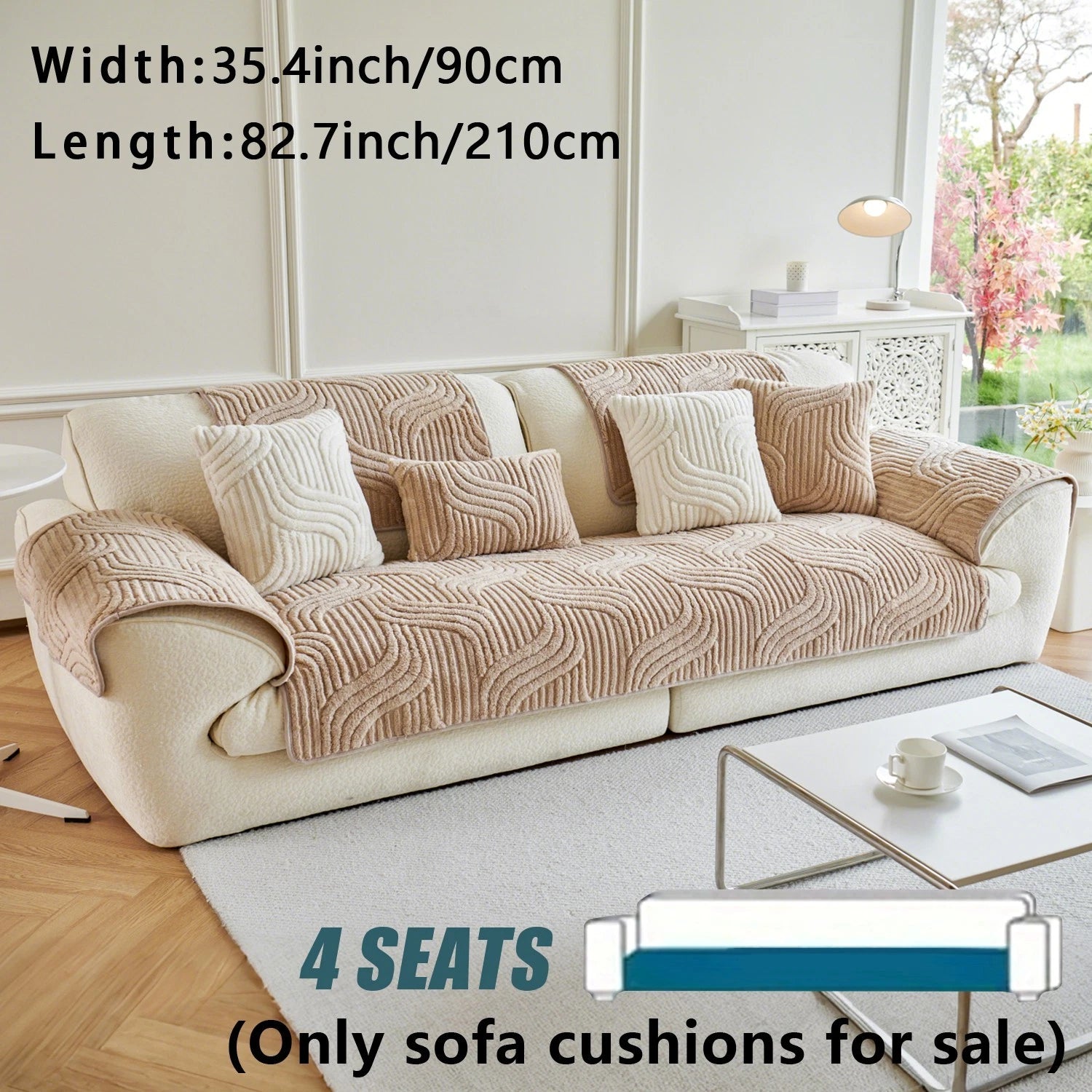 Washable sofa cover, pillowcase, anti-slip decoration for sofa seat cushion