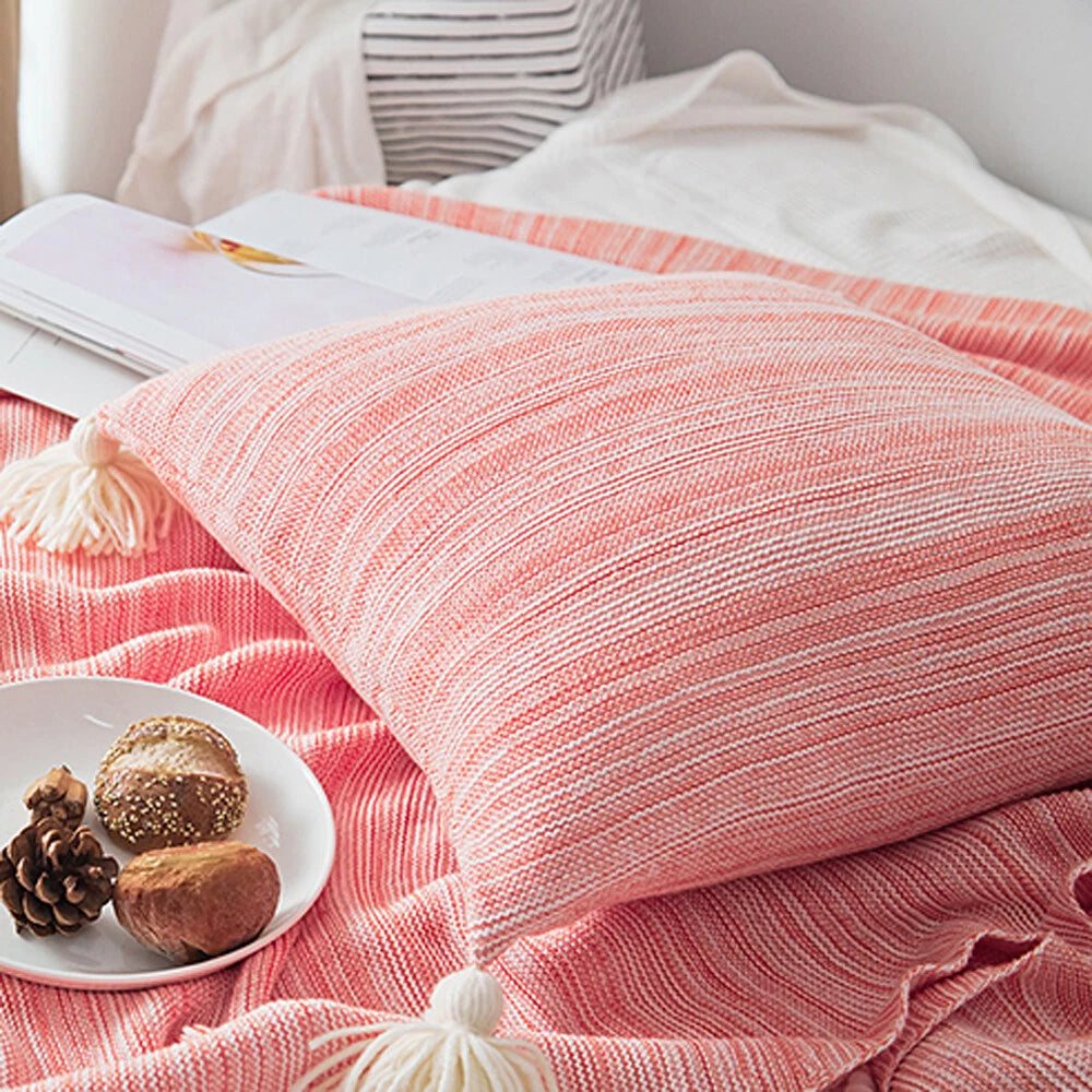45cm Square Pillowcase Sofa Bed Waist Cushion Cover Tassel Pillow Case Decor 1pc