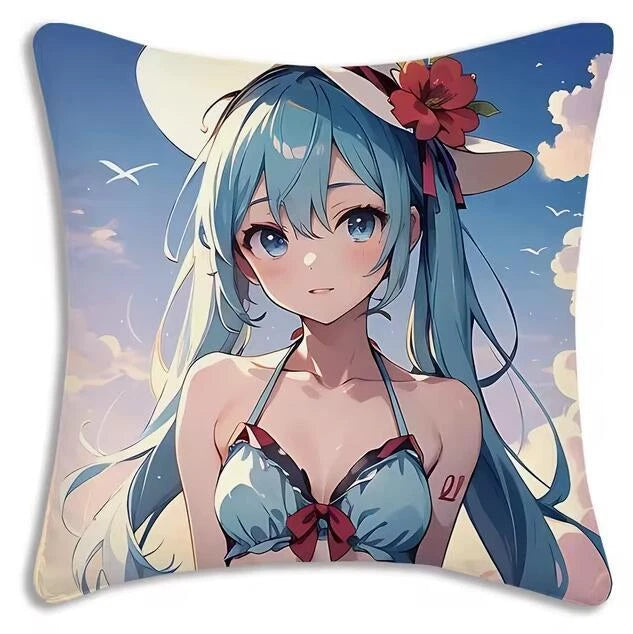 Kawaii Mikus Pillow Covers Cartoon Sofa Decor Home Printing Cute Cushion Cover
