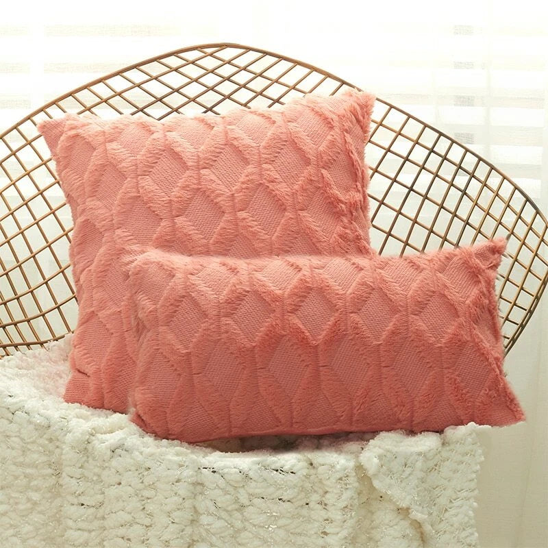 Throw Pillow Cushion Cover Decor Fur Remove Sofa Plush Case Home Fluffy Soft Bed