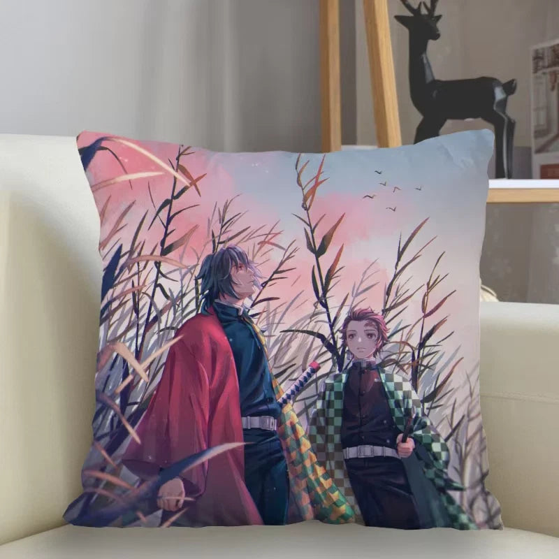45X45Cm Polyester Demon Slayer Pillowcase Sofa Decoration Cushion Cover Home Dec