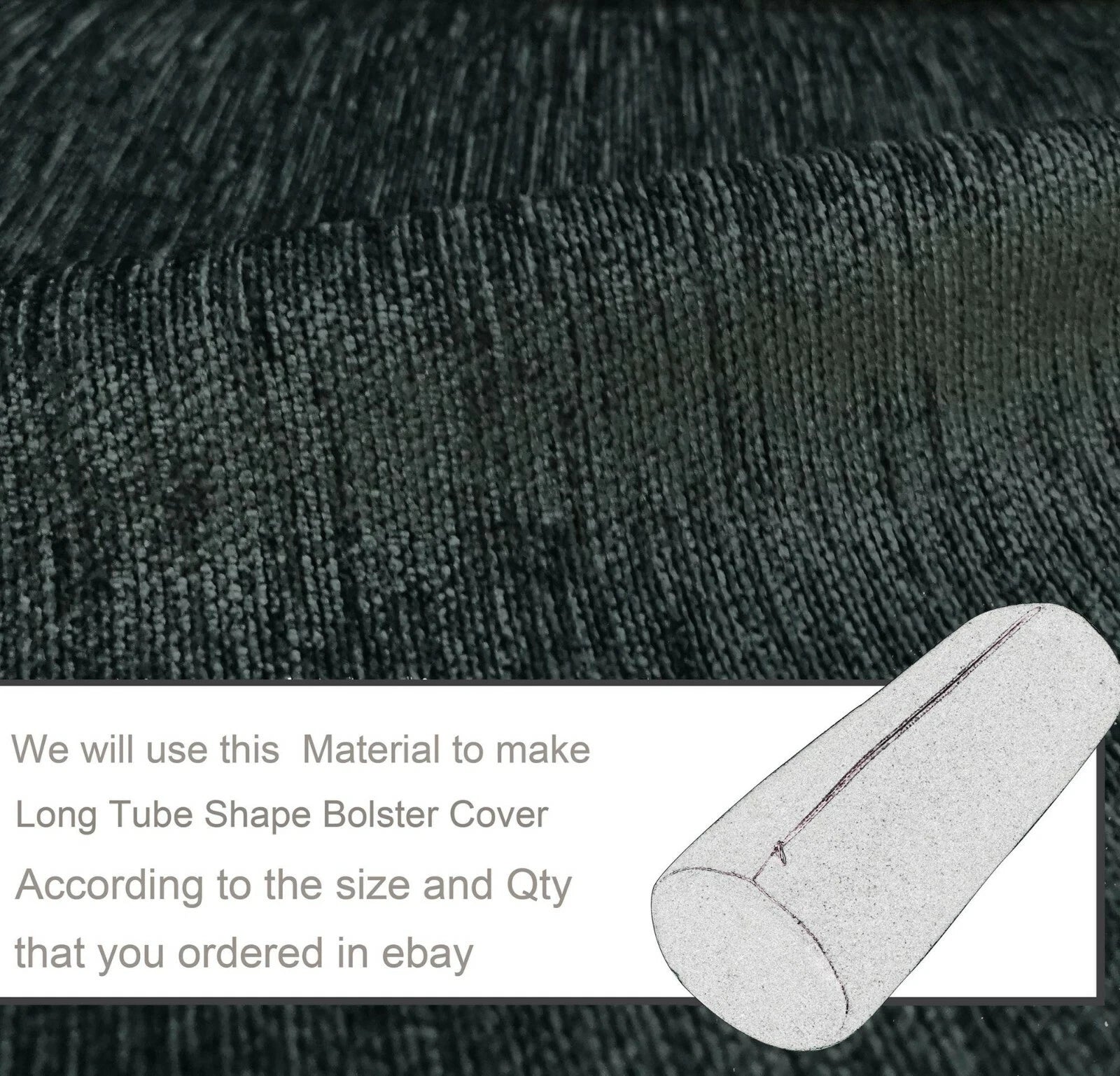 Wn21 Dark Gray Chenille Sofa Seat Patio Bench Box Cushion Bolster Cover/Runner