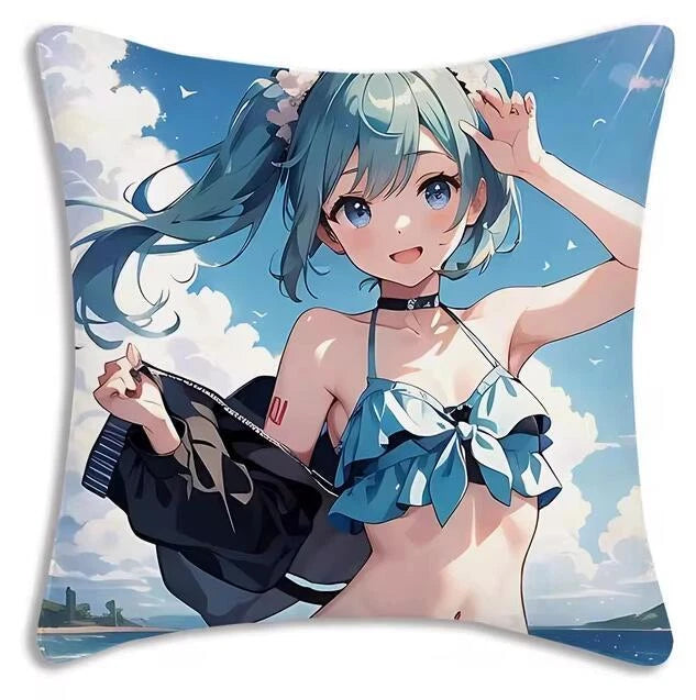 Kawaii Mikus Pillow Covers Cartoon Sofa Decor Home Printing Cute Cushion Cover