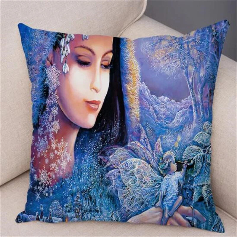 Forest Elf Cushion Cover Decor Colorful Fantasy Pillow Case for Sofa Car Room
