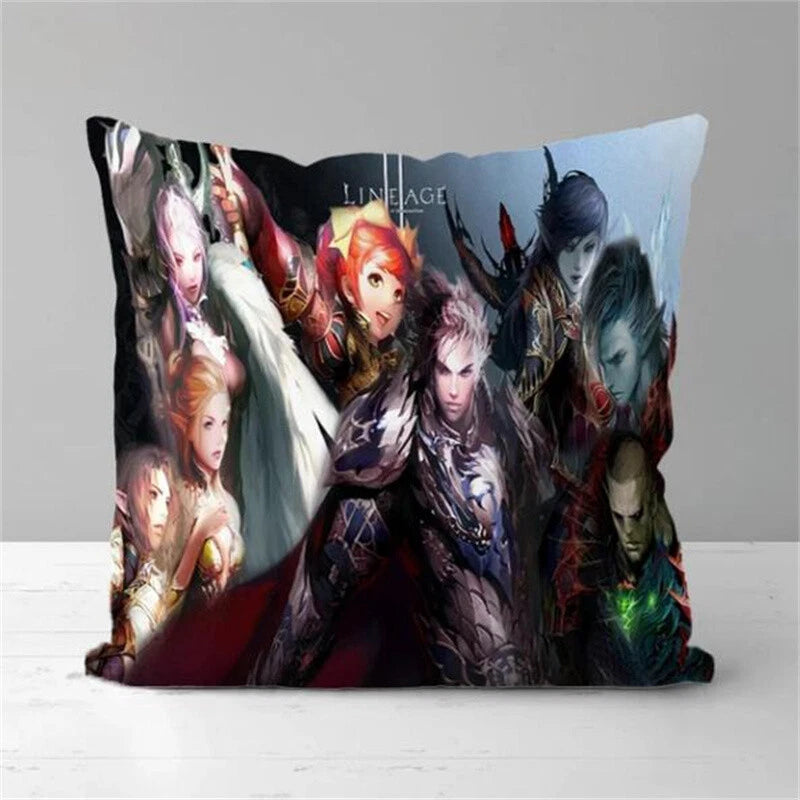 Short Plush Sofa Decor Print Pillow Covers Lineage2 Pillowcases Cushion Cover