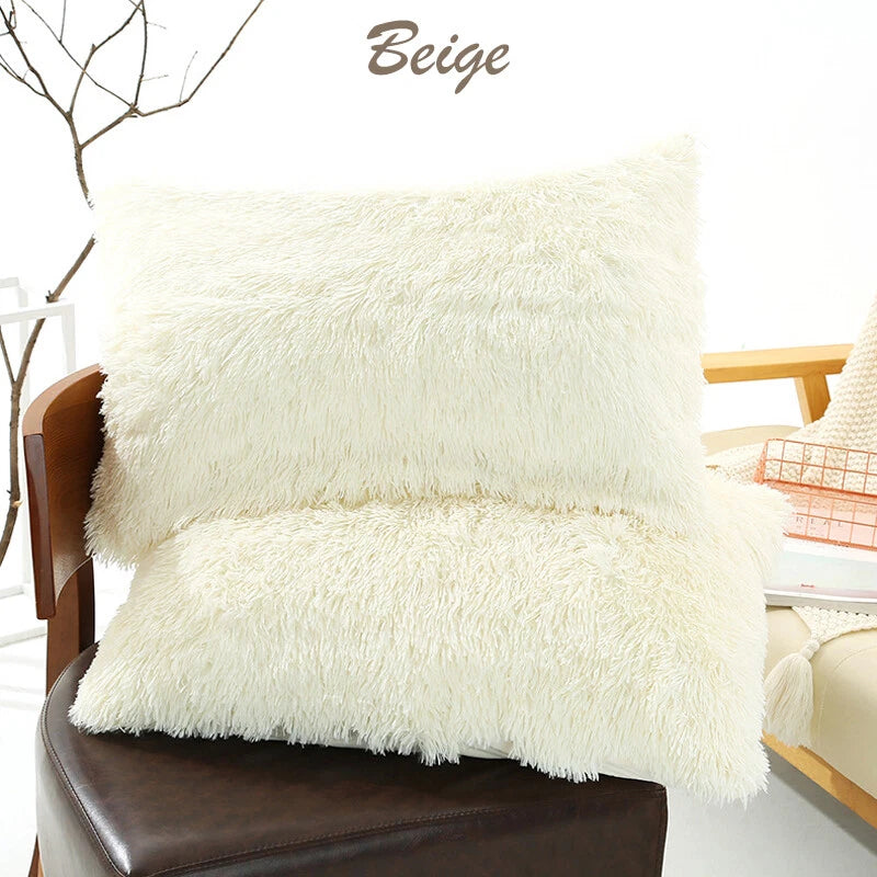 Long Fluffy Plush Throw Pillow Cases Shaggy Sofa Bed Cushion Cover 50x70cm