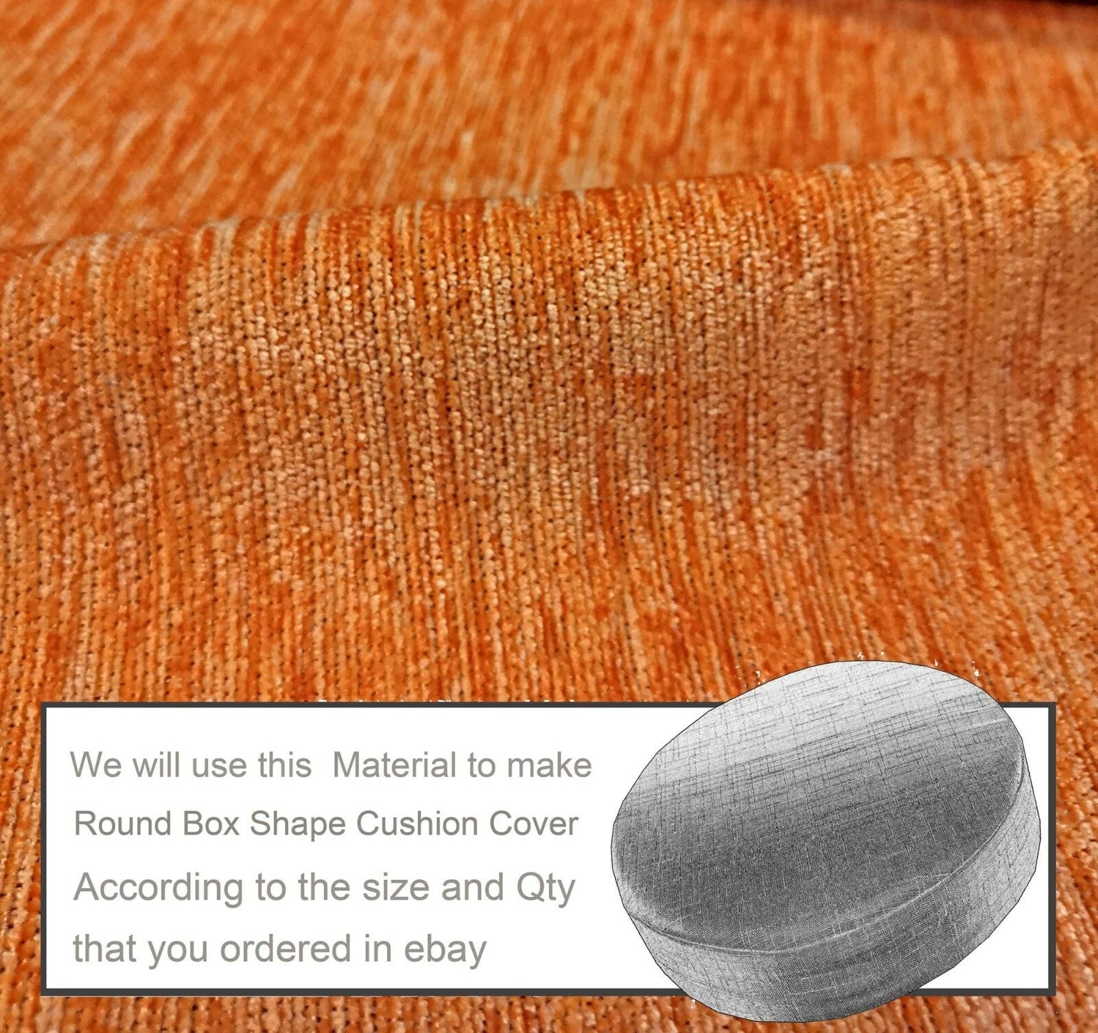 Wn06 Orange Chenille  Sofa Seat Patio Bench Box Cushion Bolster Cover/Runner