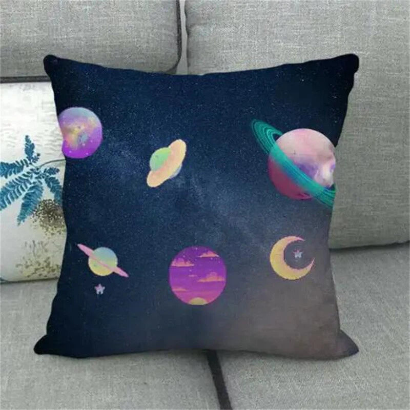 Planet Space Galaxy Planet Pillow Case Home Decorative Cushions for Sofa Room