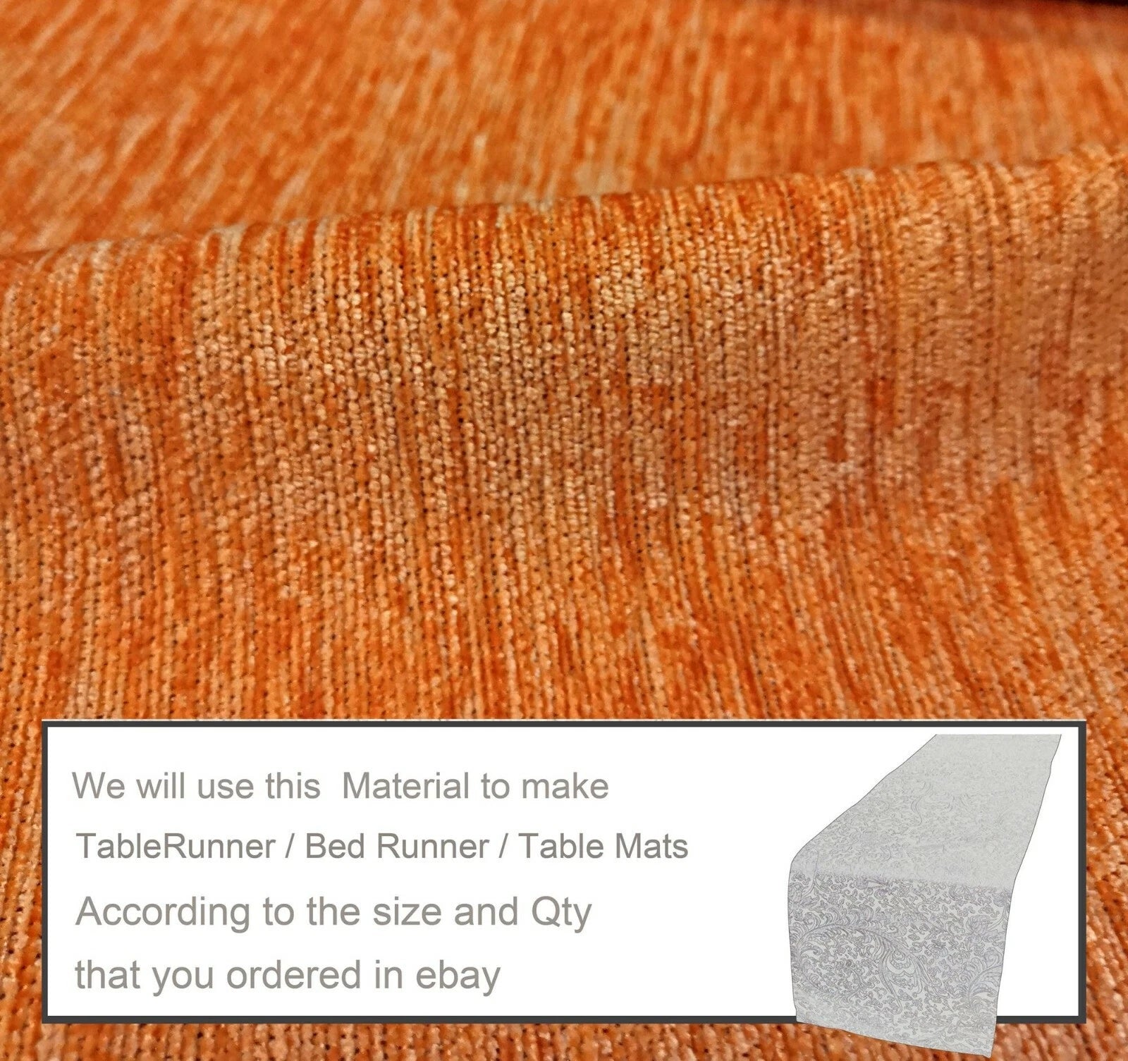 Wn06 Orange Chenille  Sofa Seat Patio Bench Box Cushion Bolster Cover/Runner