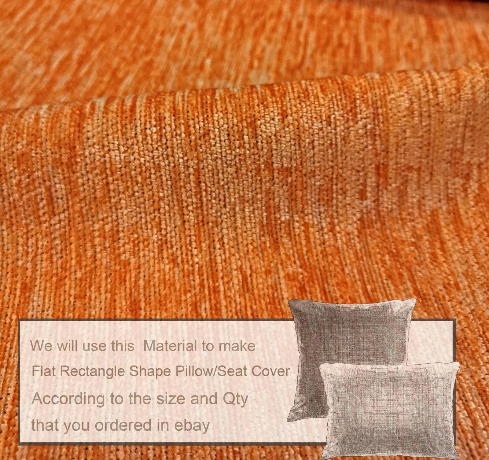 Wn06 Orange Chenille  Sofa Seat Patio Bench Box Cushion Bolster Cover/Runner