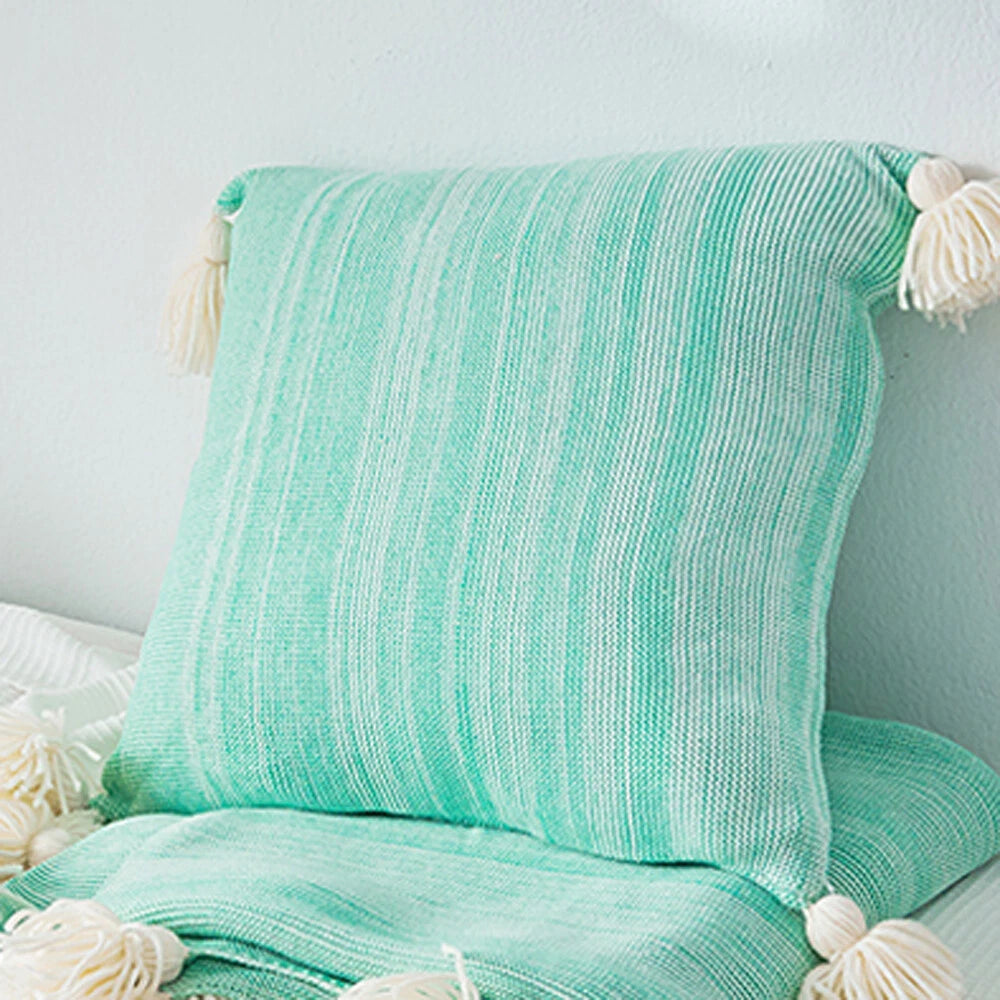 45cm Square Pillowcase Sofa Bed Waist Cushion Cover Tassel Pillow Case Decor 1pc