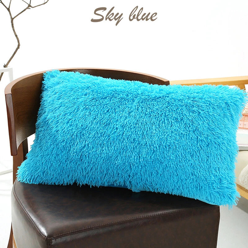 Long Fluffy Plush Throw Pillow Cases Shaggy Sofa Bed Cushion Cover 50x70cm