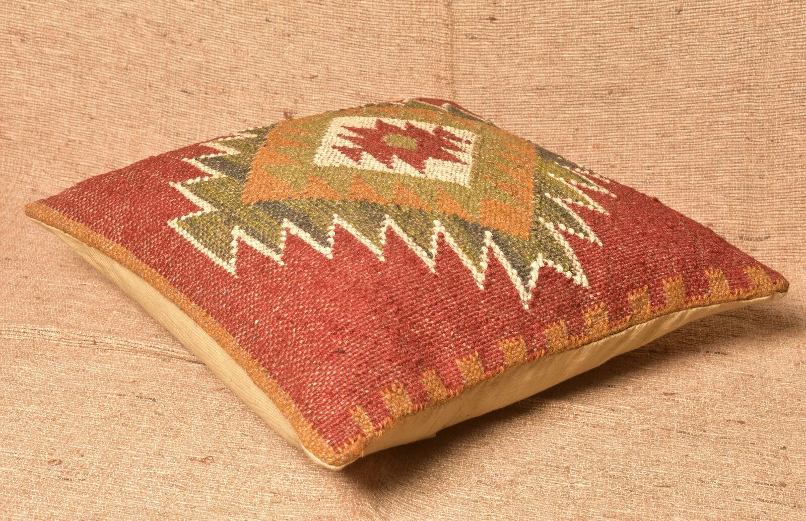 Multi Color Jute Wool Kilim Cushion Cover 3 Pcs Lot Sofa Pillow Cover 45 Cm