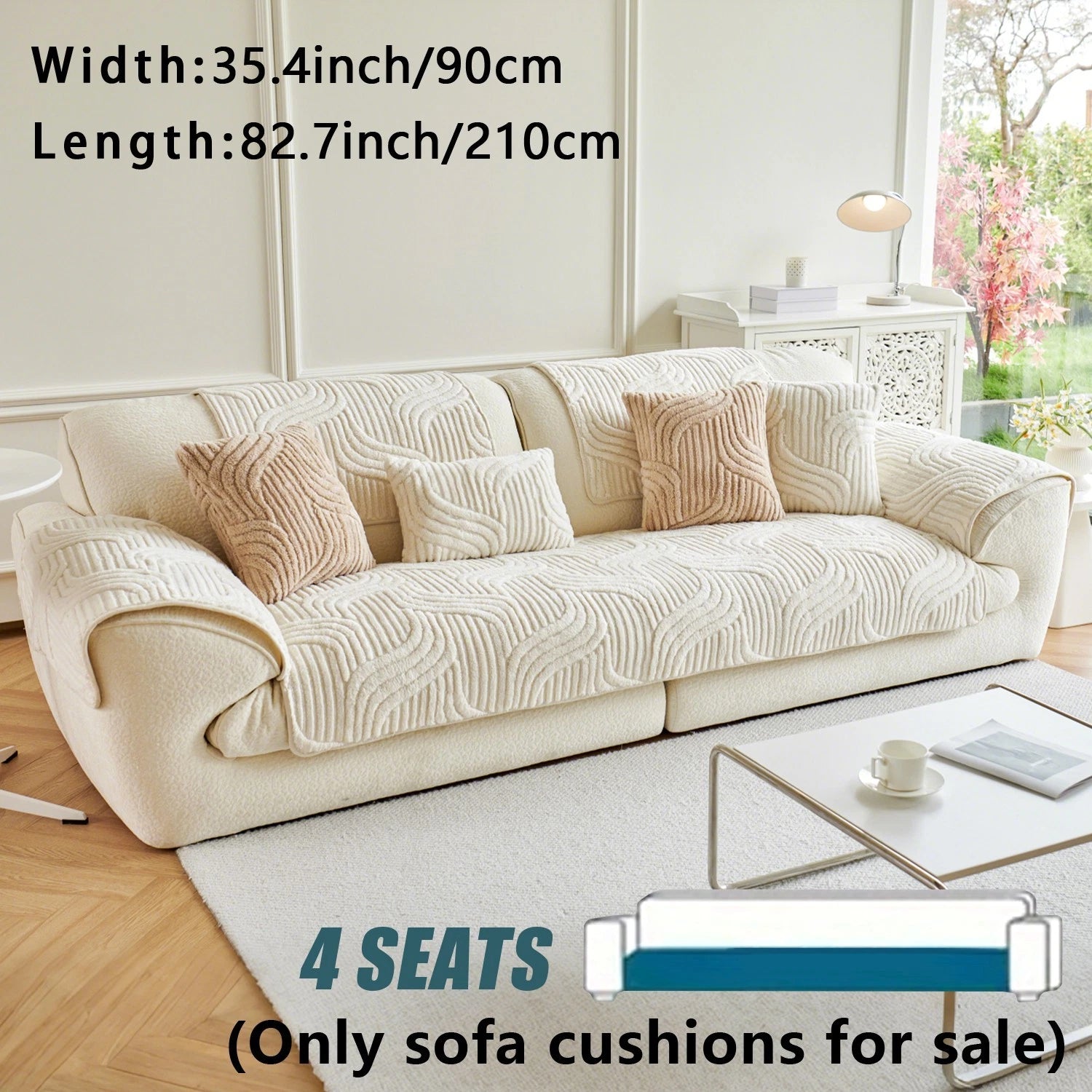 Washable sofa cover, pillowcase, anti-slip decoration for sofa seat cushion