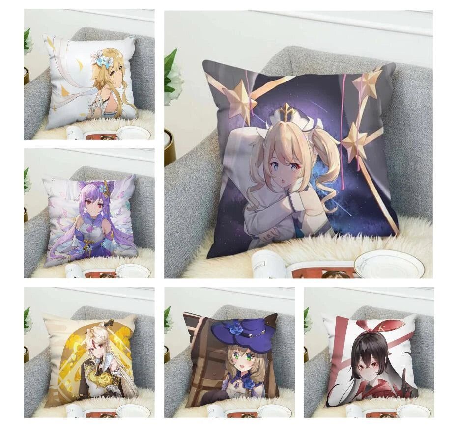 Genshin Impact Printed Pillowcases Decorative Cushion Covers Home Decor Sofa