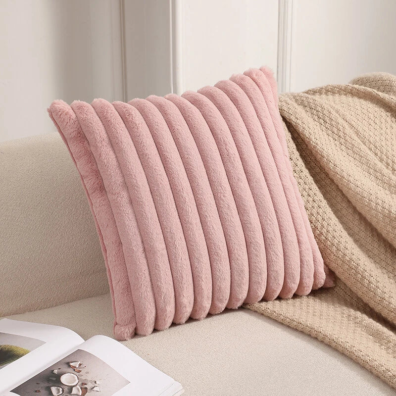 16" 18" 20" 22" 24" Plush Velvet Cushion Cover Sofa Bed Soft Plain Pillow Case