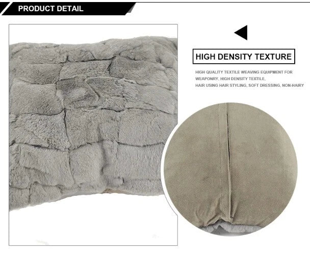 Rabbit Fur Patchwork Sofa Cushion Covers  Pillow Cover No Stuffing