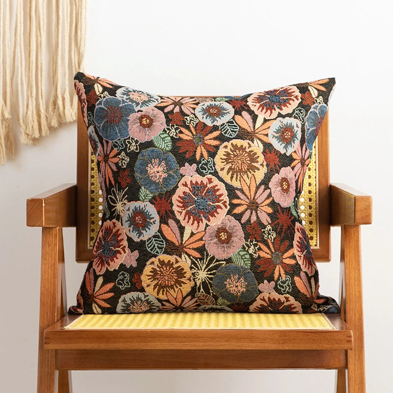 24 x 24in Cotton Linen Blend Home Throw Pillow Cover Case Sofa Bed Cushion Cover