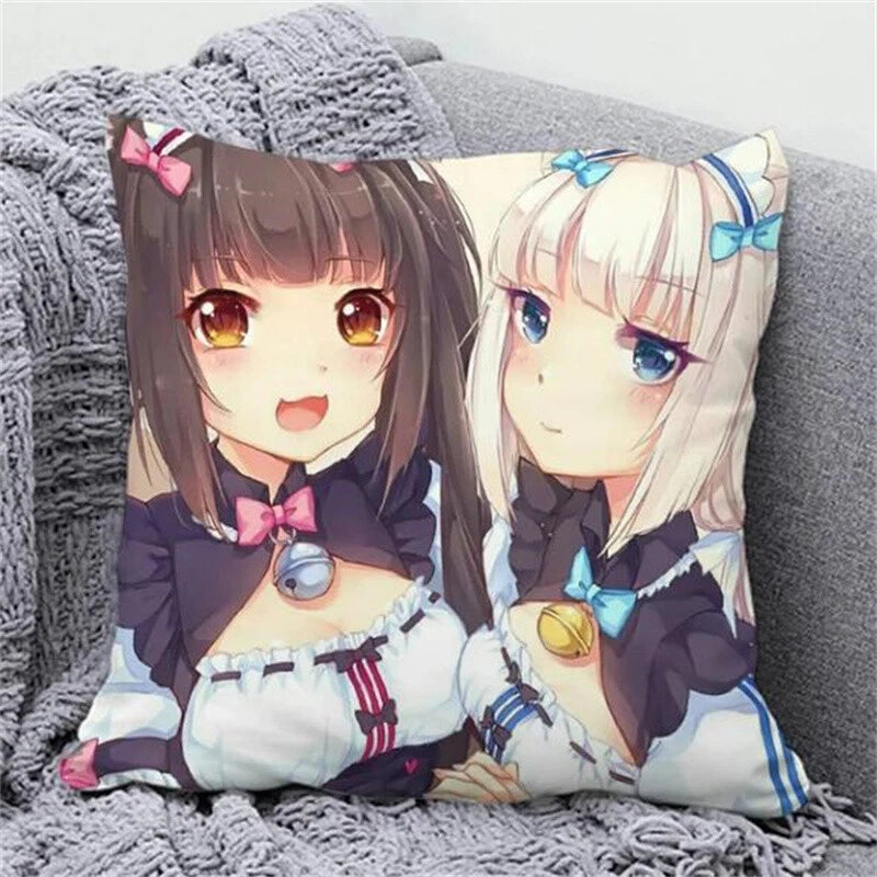 NekoPara Anime Pillow Cover Fall Decor Sofa Cushions Cushion Covers Pillowcase