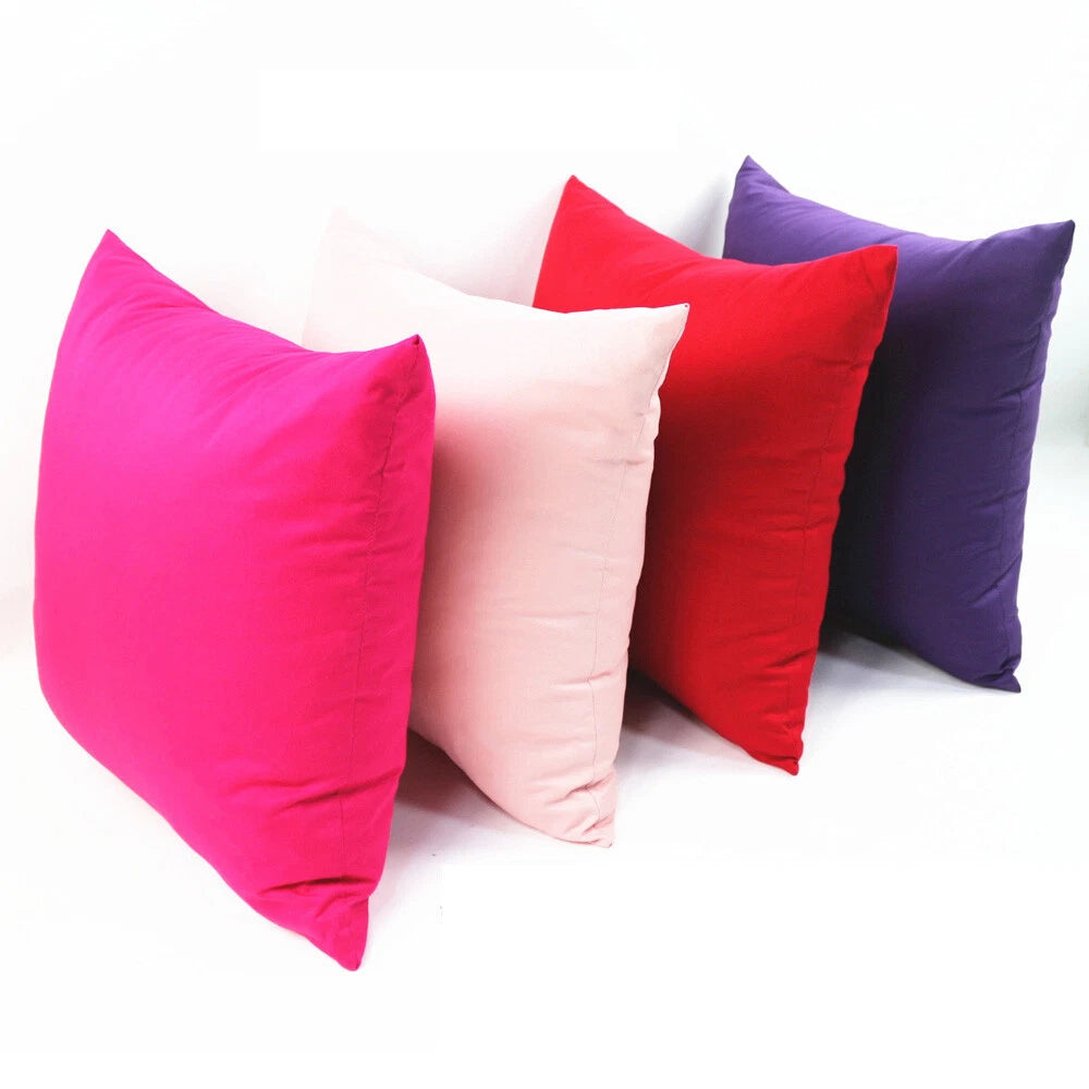 Cushion Cover Cotton Blend Sofa Car Office Home Solid Color Large Pillowcase