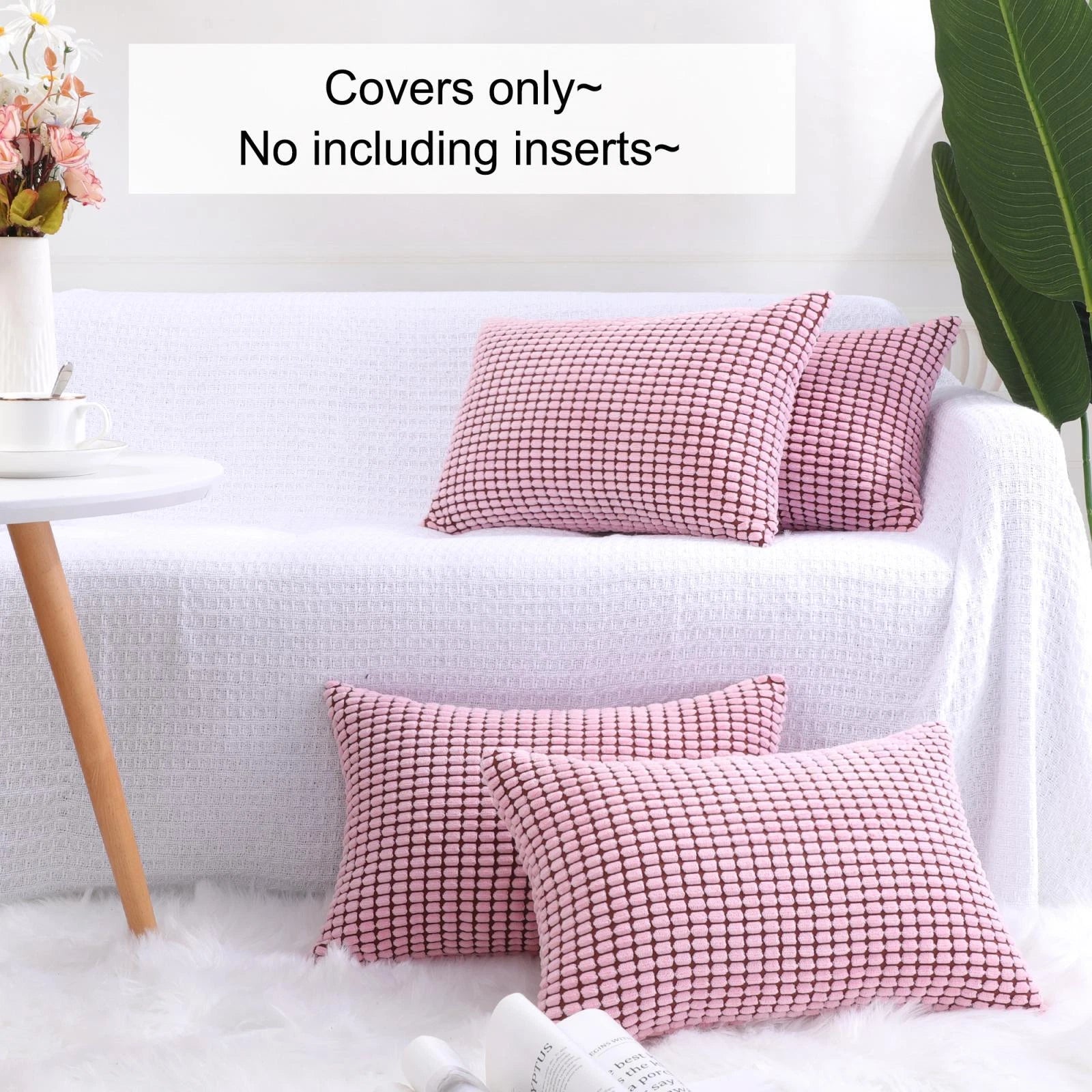 Set of 4 Throw Pillow Cases Cover Pillowcase Cushion Covers Home Sofa Bed