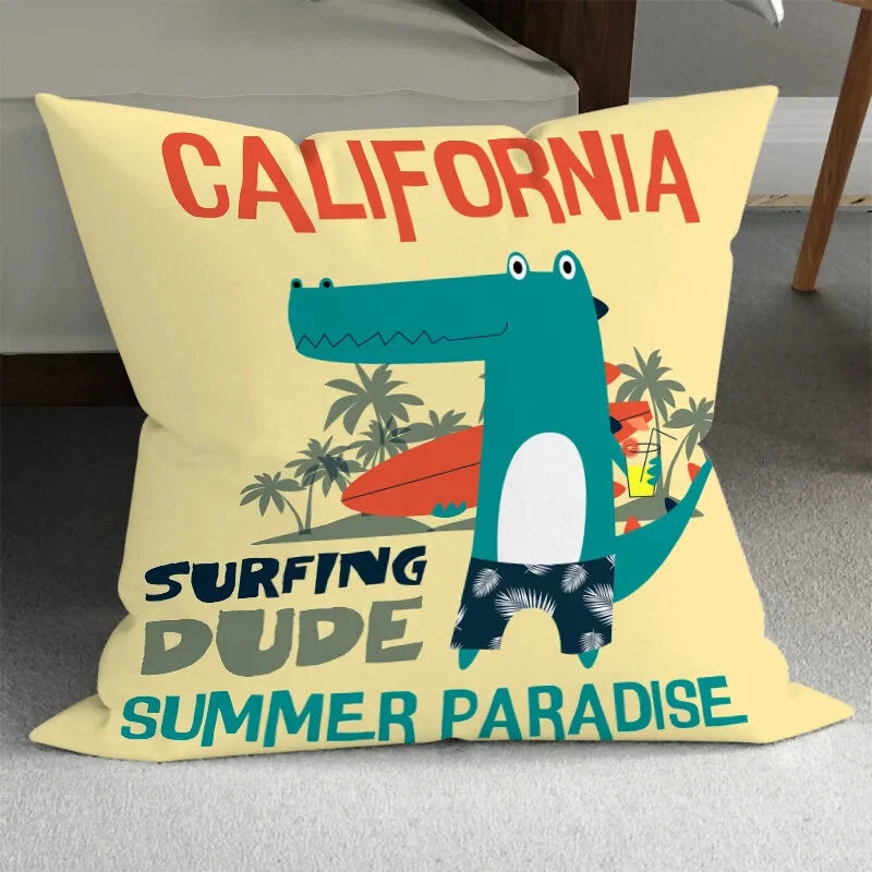 Home Room Gift Sofa Bed Chair Pillowcase Cartoon Dinosaur Pillowcase Cute