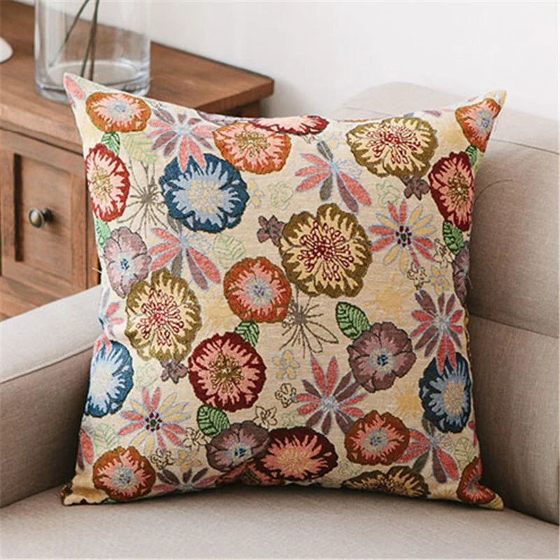 24 x 24in Cotton Linen Blend Home Throw Pillow Cover Case Sofa Bed Cushion Cover